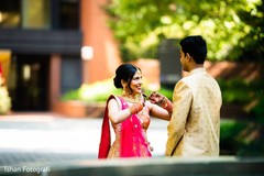 Indian bride and groom romantic first glance. Indian bride and groom romantic first glance.