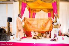 Indian groom covered with antarpat. Indian groom covered with antarpat.