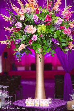 Colorful Indian sangeet table decor. Colorful Indian sangeet table decor.