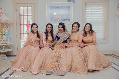 Maharani with bridesmaids portrait. Maharani with bridesmaids portrait.