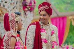 Gorgeous Indian bride and groom looking at each other. Gorgeous Indian bride and groom looking at each other.