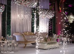Dreamy Indian wedding reception stage decoration. Dreamy Indian wedding reception stage decoration.