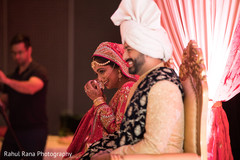 Joyful couple reacting to speeches Joyful couple reacting to speeches