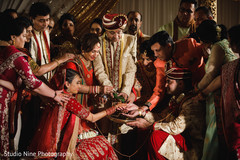 Indian couple holding the leaf ritual. Indian couple holding the leaf ritual.