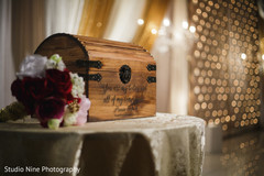 Personalized Indian wedding stage trunk decor. Personalized Indian wedding stage trunk decor.