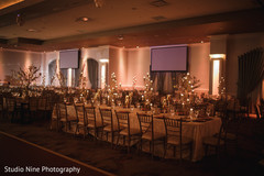 Stylish Indian wedding reception table decor. Stylish Indian wedding reception table decor.