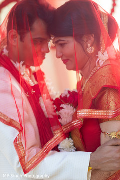 Tender moment between the newlyweds Tender moment between the newlyweds