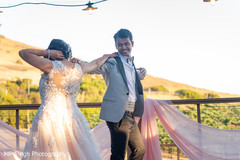 Indian bride and groom having an awesome moment Indian bride and groom having an awesome moment