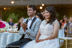 Maharani and Raja listening to speeches Maharani and Raja listening to speeches