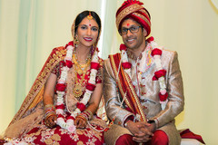 Lovely Indian couple at ceremony portrait. Lovely Indian couple at ceremony portrait.