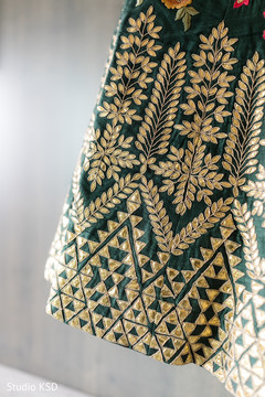 Maharani's lengha details capture. Maharani's lengha details capture.