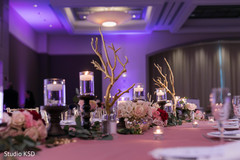 Elegant Indian wedding table flowers decorations. Elegant Indian wedding table flowers decorations.
