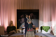 Dazzling Indian bride and groom at reception. Dazzling Indian bride and groom at reception.