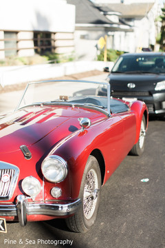 Beautiful indian newlyweds classic car Beautiful indian newlyweds classic car
