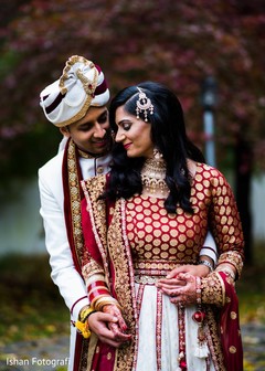 Indian bride and groom's portrait Indian bride and groom's portrait