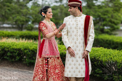 Indian bride and groom's first glance Indian bride and groom's first glance