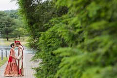 Indian bride and groom outdoors Indian bride and groom outdoors