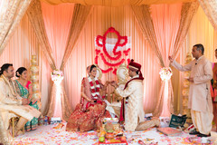 Indian groom and bride during the ceremony Indian groom and bride during the ceremony