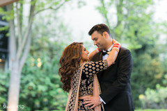 Lovely couple in their reception outfits. Lovely couple in their reception outfits.