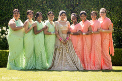 Indian bride posing with beautiful bridesmaids Indian bride posing with beautiful bridesmaids