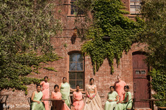 Indian bride with bridesmaids Indian bride with bridesmaids