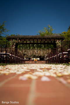 Outdoors Indian Wedding ceremony mandap decoration. Outdoors Indian Wedding ceremony mandap decoration.