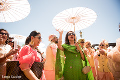 Indian wedding guests at baraat procession. Indian wedding guests at baraat procession.