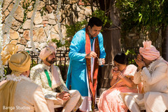 Indian wedding ceremony groom's Dwar Puja. Indian wedding ceremony groom's Dwar Puja.