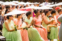 Indian bridesmaids on their ceremony sari. Indian bridesmaids on their ceremony sari.