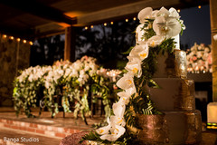Indian wedding golden cake decoration. Indian wedding golden cake decoration.