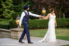 Indian bride and groom having a romantic time Indian bride and groom having a romantic time