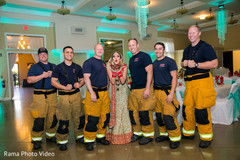 Maharani posing with firefighters Maharani posing with firefighters