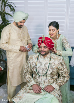Charming indian groom getting ready Charming indian groom getting ready