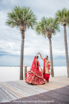 Indian bride and groom having a fun moment Indian bride and groom having a fun moment