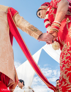 Incredible shot of newlyweds after the ceremony Incredible shot of newlyweds after the ceremony