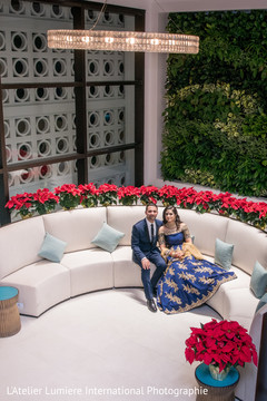 Indian bride and groom at the venue lobby Indian bride and groom at the venue lobby