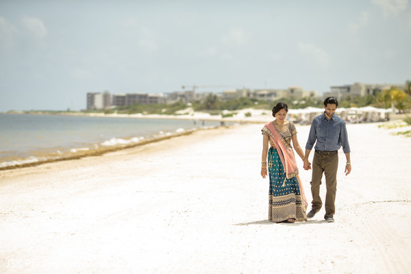 Glamorous beach side wedding photo shoot