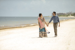 Lovely Indian bride and groom by the beach photo shoot. Lovely Indian bride and groom by the beach photo shoot.