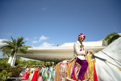 Charming Indian groom on his white baraat horse. Charming Indian groom on his white baraat horse.