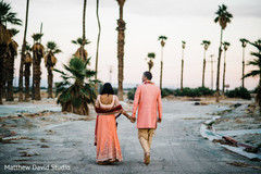 Newlyweds walking outdoors Newlyweds walking outdoors