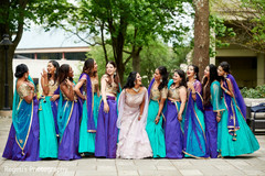 Dazzling Indian bride with bridesmaids capture. Dazzling Indian bride with bridesmaids capture.