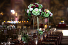 Indian wedding reception table flowers decor. Indian wedding reception table flowers decor.