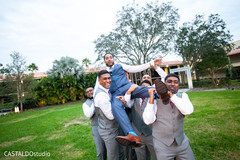 Fun capture of Indian groom with groomsmen. Fun capture of Indian groom with groomsmen.