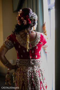 Indian bride looking out the window. Indian bride looking out the window.