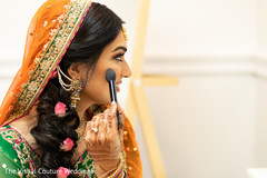 Indian bride getting ready for Sangeet ceremony Indian bride getting ready for Sangeet ceremony