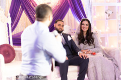 Indian bride and groom during speeches Indian bride and groom during speeches