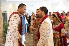Indian groom speaking to Indian bridal guardians. Indian groom speaking to Indian bridal guardians.