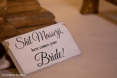 Lovely Indian wedding " here comes your bride" sign. Lovely Indian wedding " here comes your bride" sign.