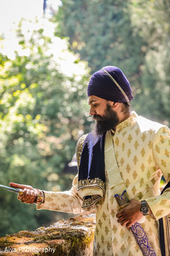 Indian groom with kirpan Indian groom with kirpan