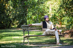 Indian groom relaxing outside Indian groom relaxing outside